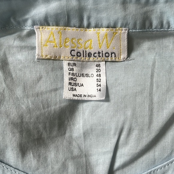Alessa W. Collection Women’s Spitzenbluse tunic top light blue size 14 - Picture 5 of 11